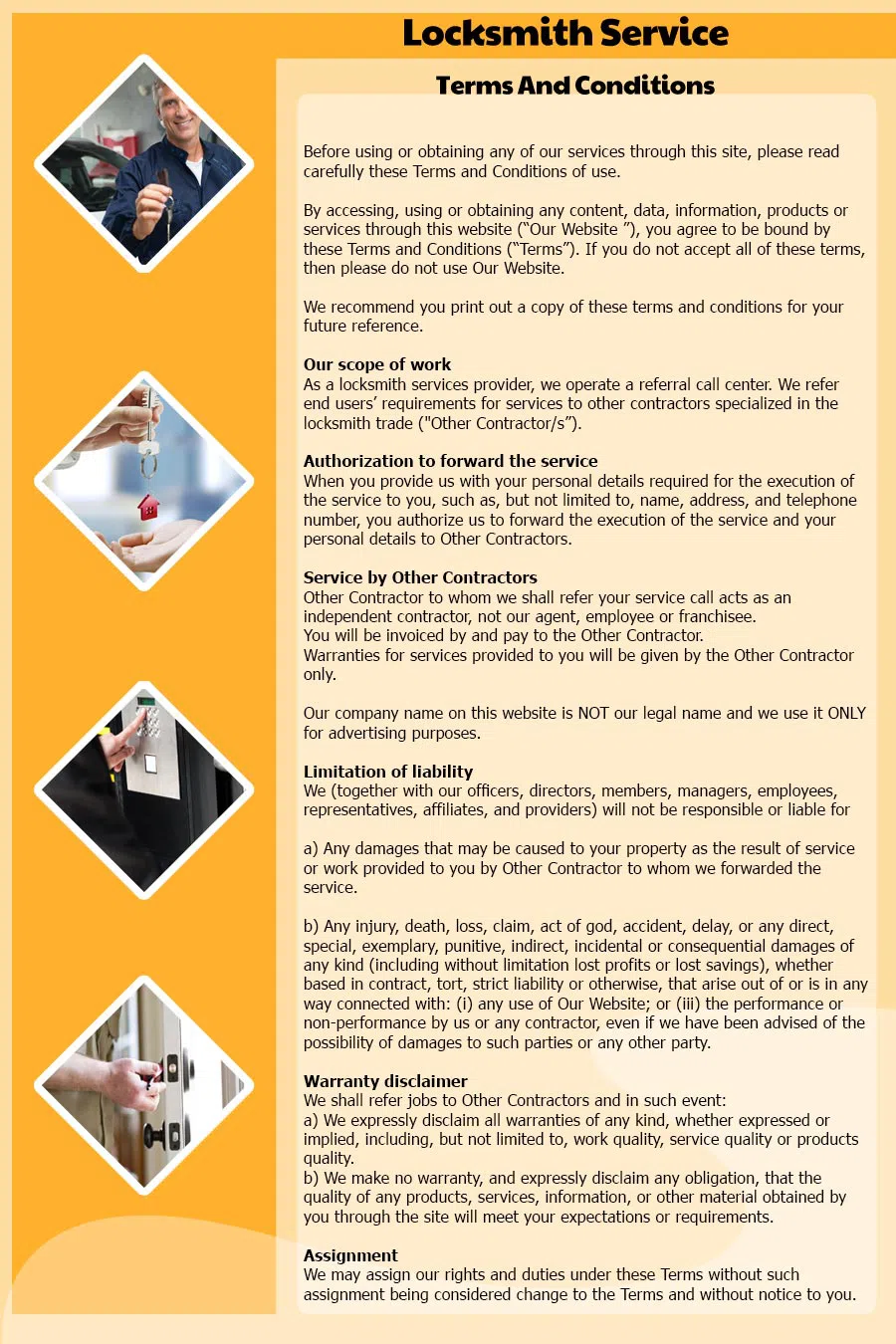 New Britain Lock And Locksmith, New Britain, CT 860-359-9162 - Terms